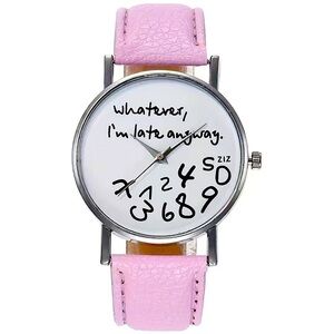 Watch Statement Watch Chunky Quartz Analog Adjustable Band Barbie Pink Women OS